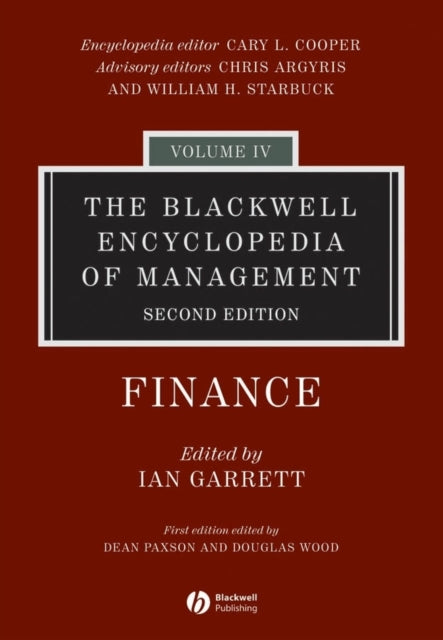 Book cover of: Blackwell Encyclopedia of Management, Finance