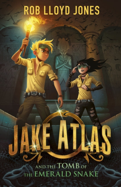 Book cover of: Jake Atlas and the Tomb of the Emerald Snake. By: Rob Lloyd Jones