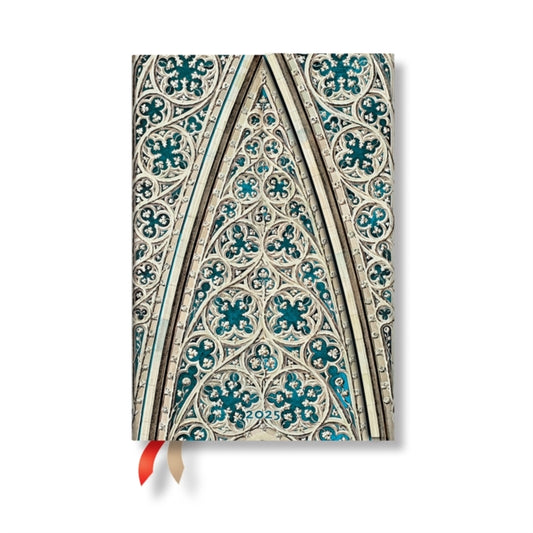 Book cover of: Vault of the Milan Cathedral (Duomo di Milano) Mini 12-month Horizontal Hardback Dayplanner 2025 (Wrap Closure). By: Paperblanks