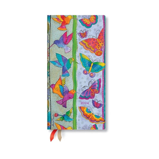 Book cover of: Hummingbirds & Flutterbyes (Playful Creations) Slim 12-month Dayplanner 2024. By: Paperblanks