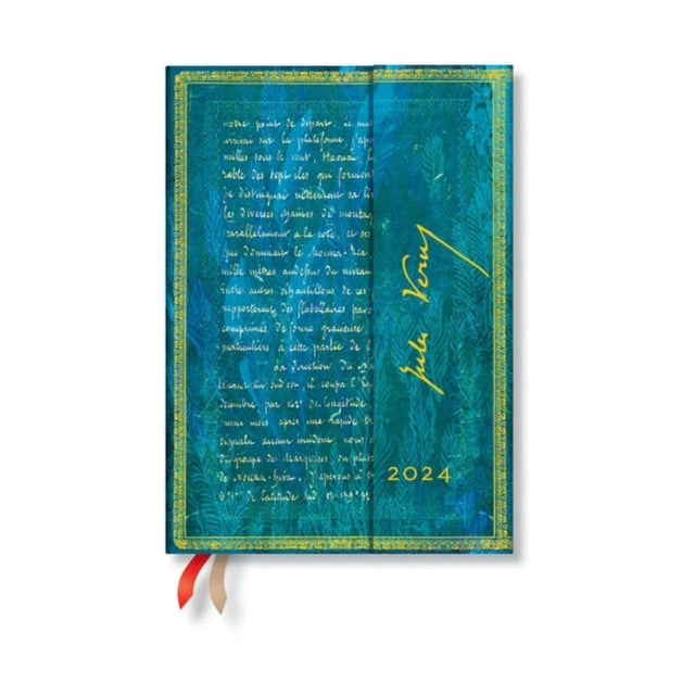 Book cover of: Verne, Twenty Thousand Leagues (Embellished Manuscripts Collection) Midi 12-month Dayplanner 2024. By: Paperblanks