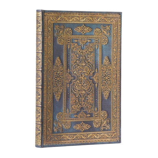 Book cover of: Blue Luxe (Luxe Design) Midi Unlined Hardback Journal (Elastic Band Closure). By: Paperblanks