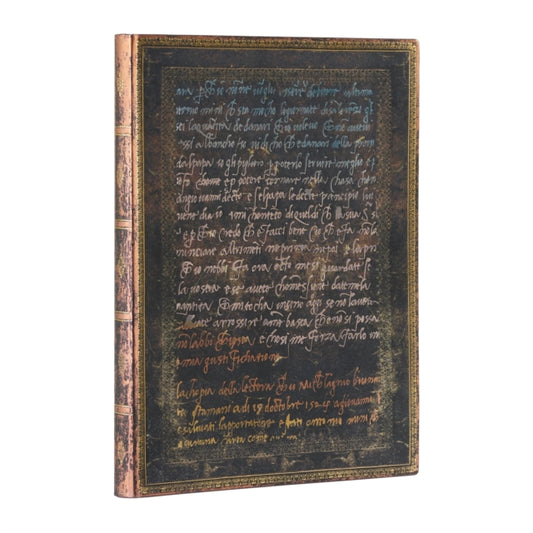 Book cover of: Michelangelo, Handwriting (Embellished Manuscripts Collection) Ultra Unlined Softcover Flexi Journal (Elastic Band Closure). By: Paperblanks