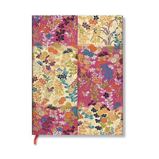Book cover of: Kara-ori Pink (Japanese Kimono) Ultra Lined Softcover Flexi Journal (Elastic Band Closure). By: Paperblanks