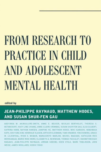 Book cover of: From Research to Practice in Child and Adolescent Mental Health. By: Susan Shur-Fen Gau