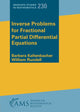 Book cover of: Inverse Problems for Fractional Partial Differential Equations. By: Barbara Kaltenbacher