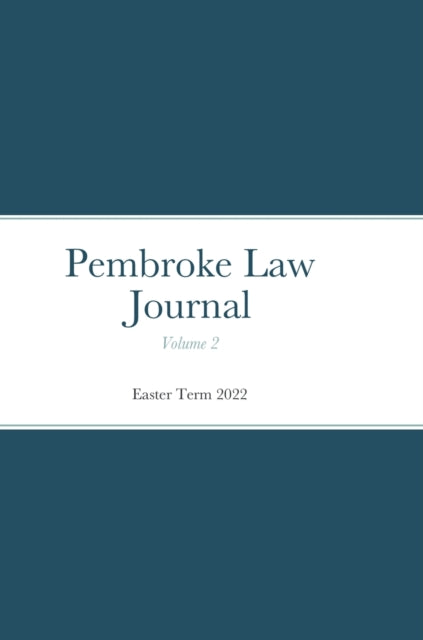 Book cover of: Pembroke Law Journal Volume 2. By: Michael Tucker