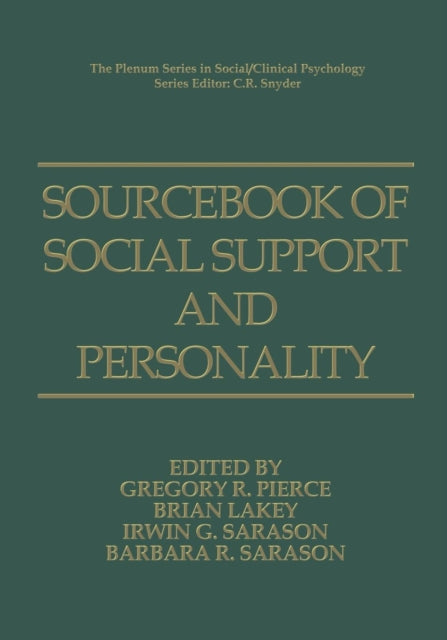 Book cover of: Sourcebook of Social Support and Personality. By: Gregory R. Pierce