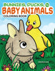 Book cover of: Bunnies, Ducks and Baby Animals Coloring Book. By: Veronica Hue