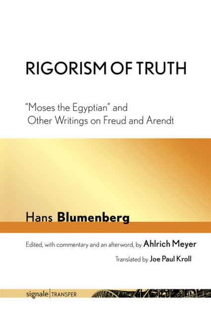 Book cover of: Rigorism of Truth. By: Hans Blumenberg
