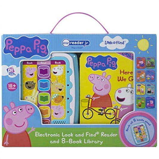 Book cover of: Peppa Pig: Me Reader Jr Electronic Look and Find Reader and 8-Book Library Sound Book Set. By: Susan Rich Brooke