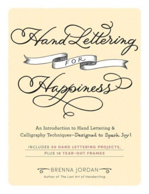 Book cover of: Hand Lettering for Happiness. By: Brenna Jordan