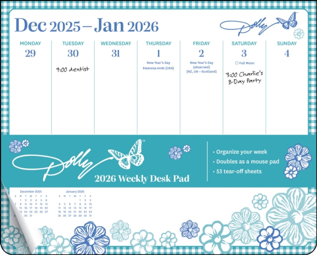 Book cover of: Dolly Parton 2026 Weekly Desk Pad Calendar