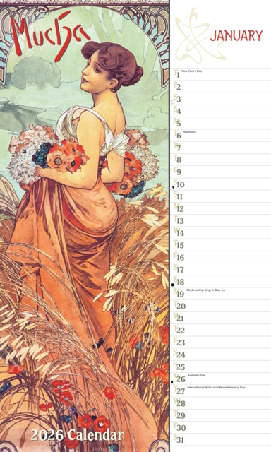 Book cover of: Mucha Deluxe Wall Sunday Start Calendar