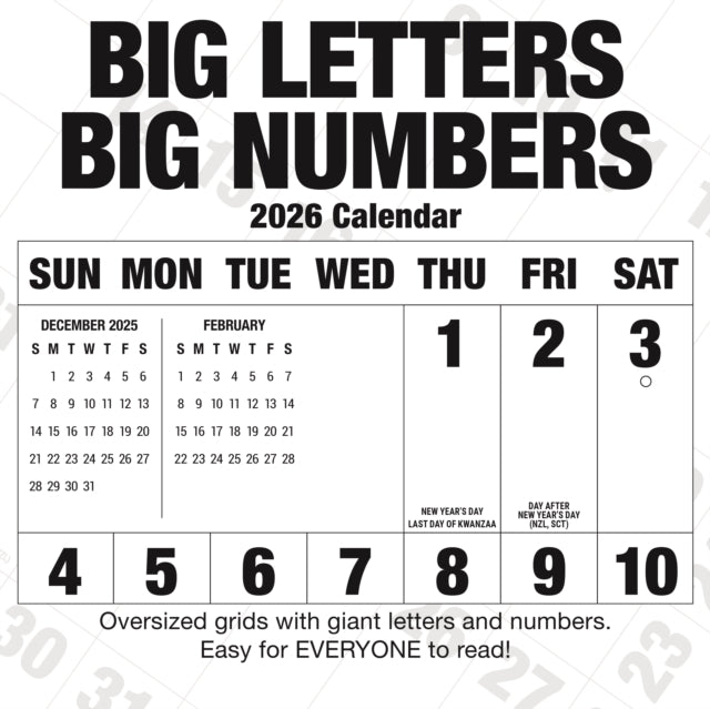 Book cover of: Big Letters Big Numbers Square Wall Sund