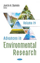 Book cover of: Advances in Environmental Research. By: Justin A. Daniels