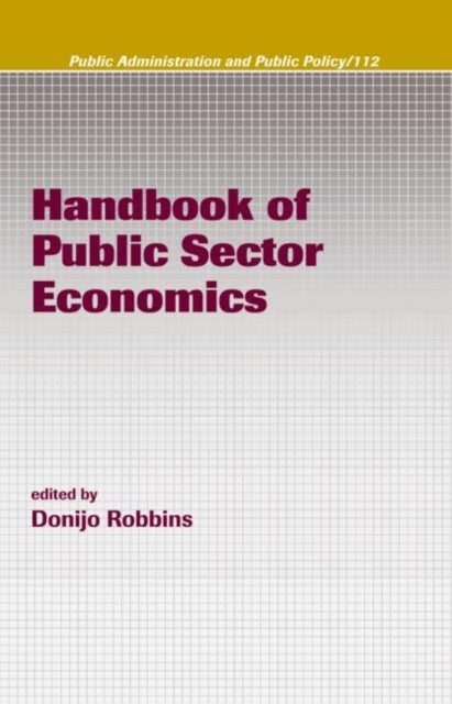 Book cover of: Handbook of Public Sector Economics. By: Donijo Robbins
