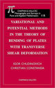 Book cover of: Variational and Potential Methods in the Theory of Bending of Plates with Transverse Shear Deformation. By: I. Chudinovich