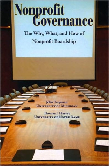 Book cover of: Nonprofit Governance. By: John E. Tropman