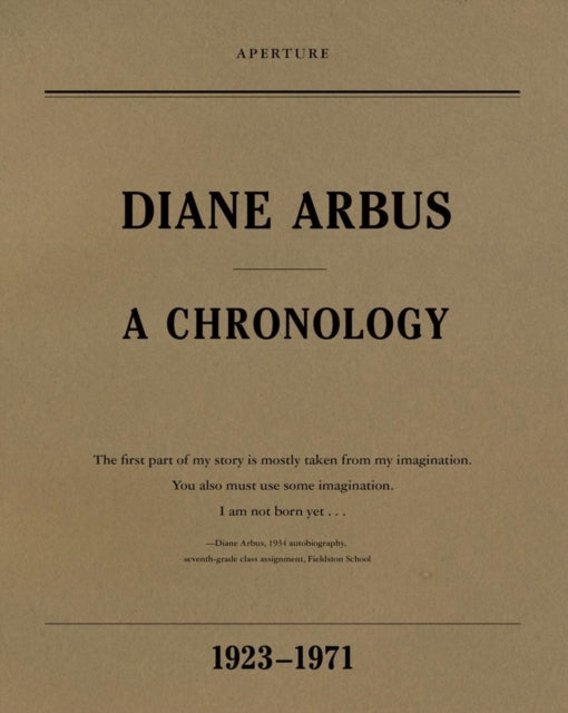 Book cover of: Diane Arbus: A Chronology. By: Diane Arbus
