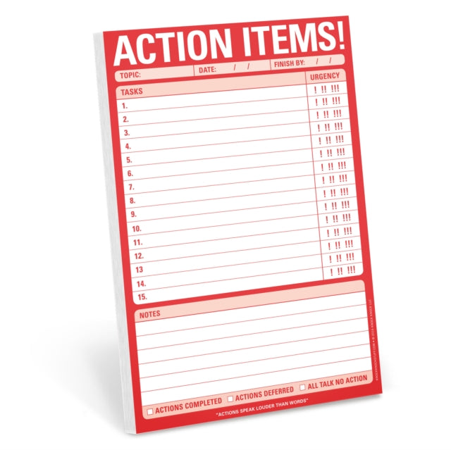 Book cover of: Knock Knock Action Items Pad. By: Knock Knock