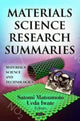 Book cover of: Materials Science Research Summaries. By: Satomi Matsumoto