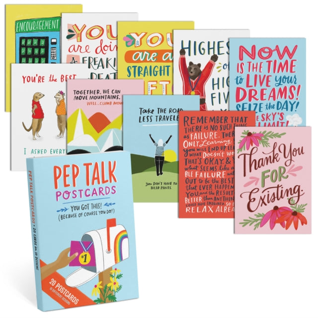 Book cover of: Em & Friends Pep Talk Postcard Book
