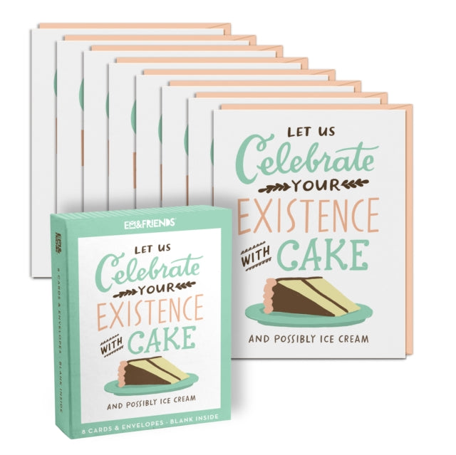 Book cover of: Em & Friends Celebrate With Cake Card, Box of 8 Single Birthday Cards