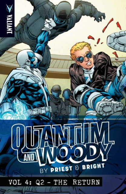 Book cover of: Quantum and Woody by Priest & Bright Volume 4: Q2 – The Return. By: Christopher J. Priest