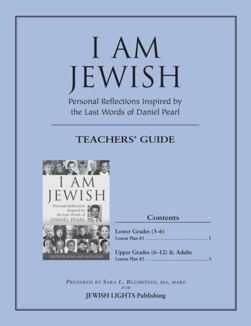 Book cover of: I Am Jewish Teacher's Guide. By: Sara L. Blumstein