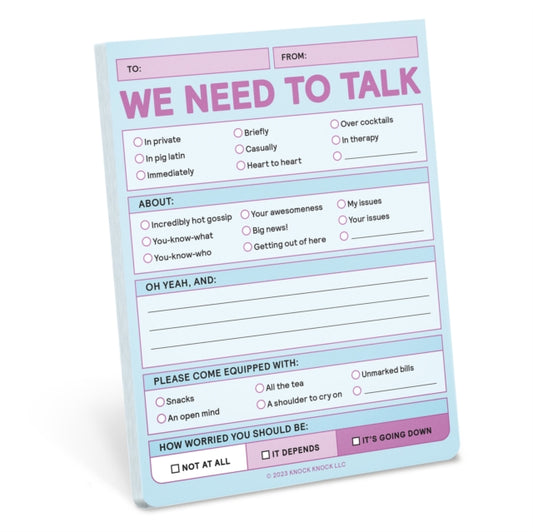 Book cover of: Knock Knock We Need To Talk Nifty Note. By: Knock Knock Knock