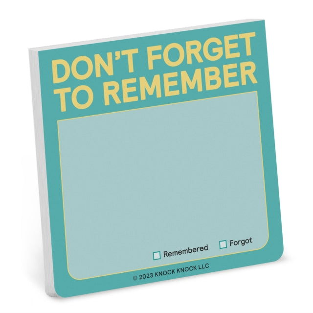 Book cover of: Knock Knock Don't Forget to Remember Sticky Note (Pastel)