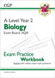 Book cover of: A-Level Biology: AQA Year 2 Exam Practice Workbook - includes Answers