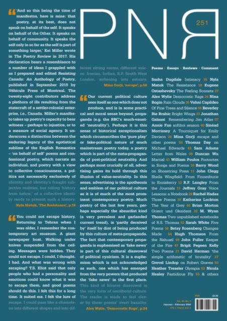 Book cover of: PN Review 251. By: SCHMIDT