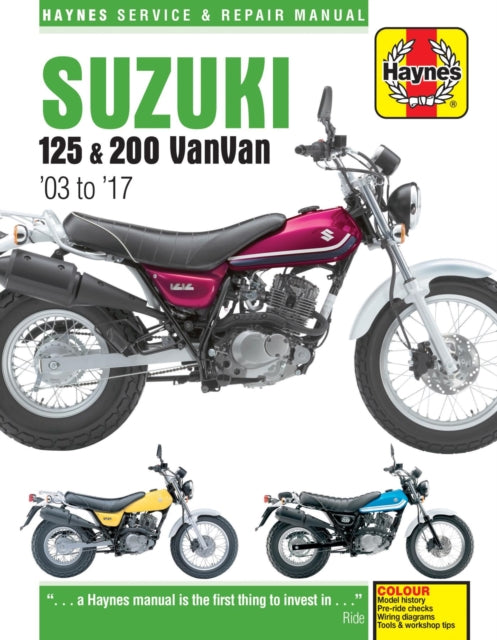Suzuki RV125/200 VanVan (03 - 17) Haynes Repair Manual 9781785213557 Haynes