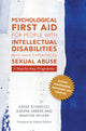Book cover of: Psychological First Aid for People with Intellectual Disabilities Who Have Experienced Sexual Abuse. By: Aafke Scharloo