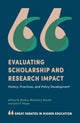 Book cover of: Evaluating Scholarship and Research Impact. By: Jeffrey W. Alstete;Nicholas J. Beutell;John P. Meyer
