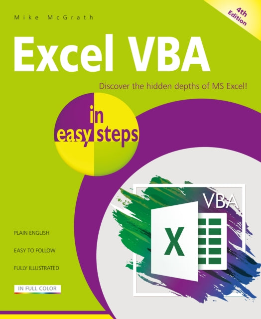 Book cover of: Excel VBA in easy steps. By: Mike McGrath