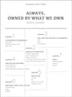 Book cover of: Always, Owned by What We Own. By: Wang Jianwei