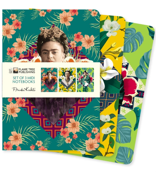 Book cover of: Frida Kahlo Set of 3 Midi Notebooks. By: Flame Tree Studio
