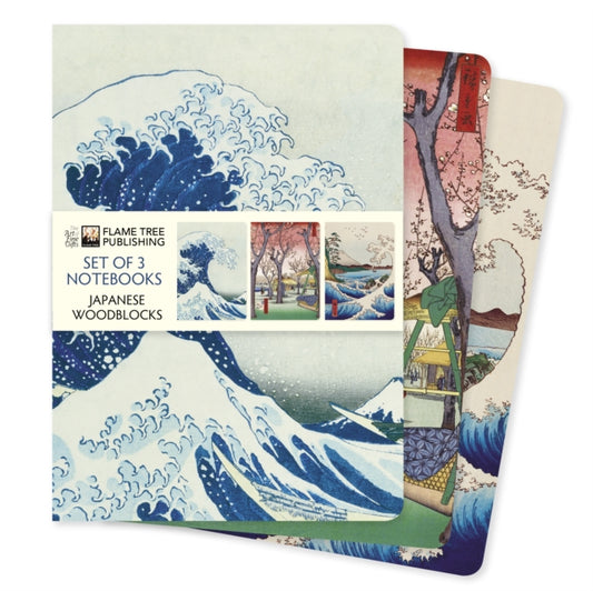 Book cover of: Japanese Woodblocks Set of 3 Standard Notebooks. By: Flame Tree Studio