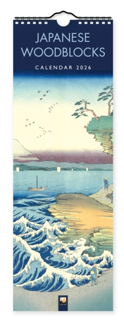Book cover of: Japanese Woodblocks Slim Calendar 2026 (Art Calendar)
