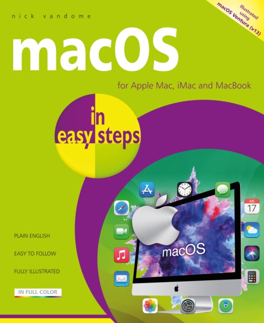 Book cover of: macOS in easy steps. By: Nick Vandome