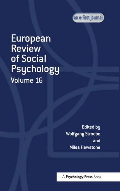 Book cover of: European Review of Social Psychology: Volume 16. By: Wolfgang Stroebe