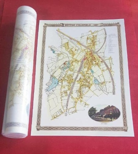 Book cover of: Sutton Coldfield 1887 - Old Map Supplied Rolled in a Clear Two Part Screw Presentation Tube - Print Size 45cm x 32cm