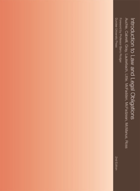 Book cover of: Introduction to Law and Legal Obligations