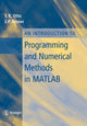 Book cover of: Introduction to Programming and Numerical Methods in MATLAB