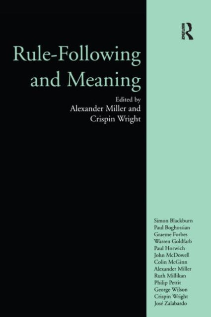 Book cover of: Rule-following and Meaning
