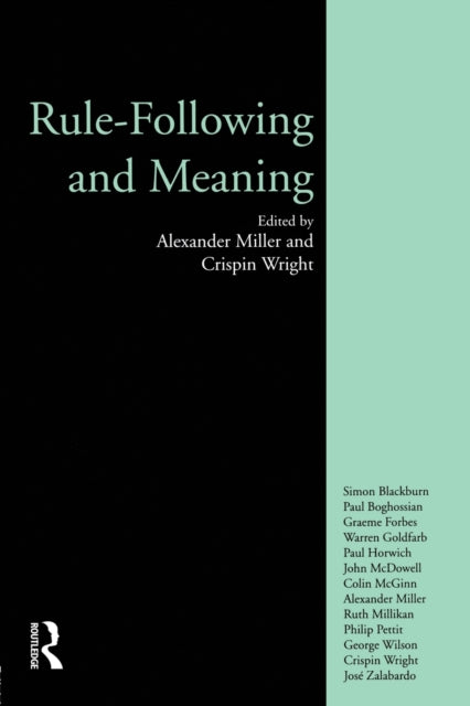 Book cover of: Rule-following and Meaning. By: Aleander Miller