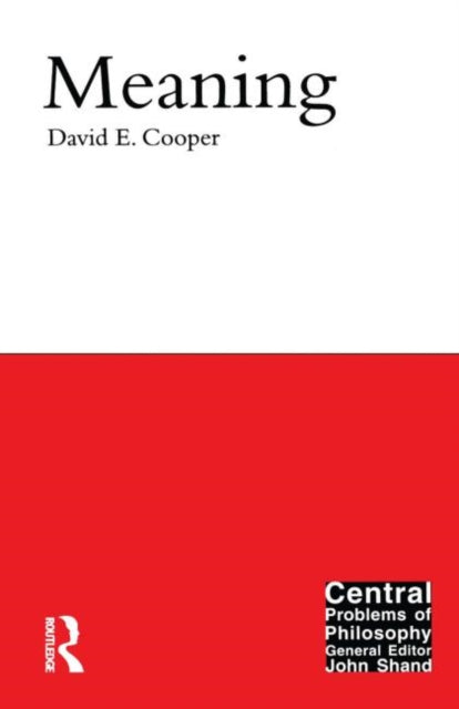 Book cover of: Meaning. By: David Edward Cooper